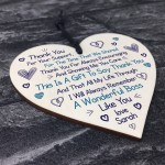 Thank You Gift For Boss Wood Heart Personalised Colleague Poem