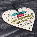 Fathers Day Birthday Gift For Dad Personalised Superhero Plaque