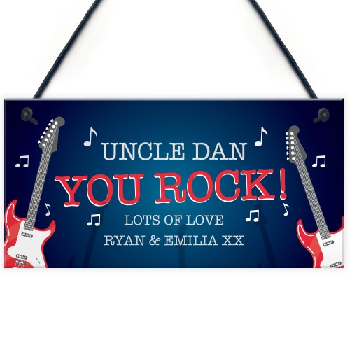 Novelty Gift For Uncle Birthday Hanging Plaque YOU ROCK Plaque