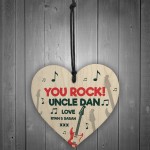 Novelty Gift For Uncle Birthday YOU ROCK Wood Heart Personalised