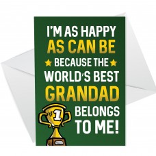 Grandad Birthday Fathers Day Card WORLDS BEST GRANDAD Card