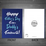 Funny Fathers Day Card For Daddy A6 Card Daddys Favourite