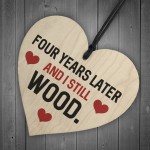 Funny 4th Anniversary Gift For Wife Husband Heart Gift For Him