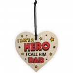 Dad Gifts For Fathers Day Birthday Wood Heart Superhero Theme