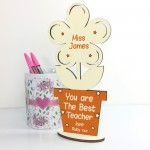 Thank You Teacher Assistant Gift Personalised Wood Flower