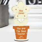 Thank You Teacher Assistant Gift Personalised Wood Flower