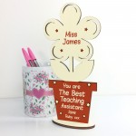 Thank You Teaching Assistant Gift Personalised Wood Flower