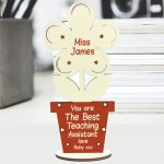 Thank You Teaching Assistant Gift Personalised Wood Flower