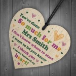 Thank You Friend Gift Heart Hanging Personalised Teacher Gift