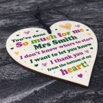 Thank You Friend Gift Heart Hanging Personalised Teacher Gift