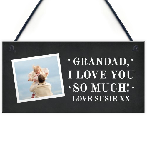 Personalised Grandad Gift Plaque Hanging Grandparent Gift