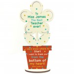 Teacher Gifts Personalised Flower BEST TEACHER Thank You Gift
