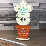 Teacher Gifts Personalised Flower BEST TEACHER Thank You Gift