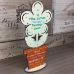 Teacher Gifts Personalised Flower BEST TEACHER Thank You Gift