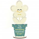 Personalised Childminder Gift Wood Flower Thank You Gift