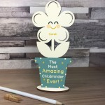 Personalised Childminder Gift Wood Flower Thank You Gift