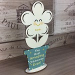 Personalised Childminder Gift Wood Flower Thank You Gift