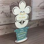 Personalised Teacher Gift Wood Flower Thank You Gift Leaving