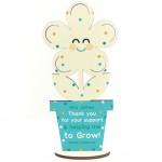 Quirky Personalised Teacher Gift Thank You Gift Wooden Flower