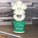 Personalised Teacher Gift Cute Thank You Gift Wood Flower