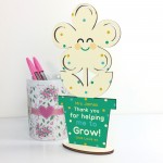 Personalised Teacher Gift Cute Thank You Gift Wood Flower