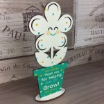 Personalised Teacher Gift Cute Thank You Gift Wood Flower