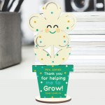Personalised Teacher Gift Cute Thank You Gift Wood Flower