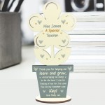 Special Teacher Gifts Personalised Wood Flower Thank You Teacher