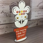 Personalised Thank You Teacher Gift Wooden Flower Mentor