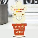 Personalised Thank You Teacher Gift Wooden Flower Mentor