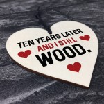 Funny 10th Anniversary Gift For Wife Husband Heart Gift For Him