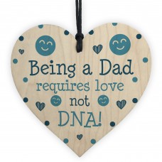 Funny Step Dad Gifts Novelty Wood Heart Step Dad Fathers Day