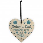 Funny Step Dad Gifts Novelty Wood Heart Step Dad Fathers Day