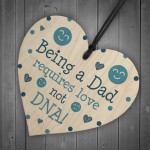 Funny Step Dad Gifts Novelty Wood Heart Step Dad Fathers Day