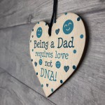 Funny Step Dad Gifts Novelty Wood Heart Step Dad Fathers Day