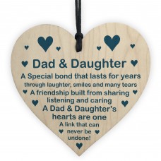 Dad And Daughter Gift Hanging Heart Fathers Day Birthday Gift