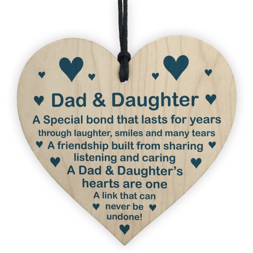 Dad And Daughter Gift Hanging Heart Fathers Day Birthday Gift