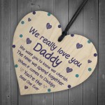 Fathers Day Gifts For Dad Daddy Birthday Gift Present Wood Heart