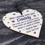 Fathers Day Gifts For Dad Daddy Birthday Gift Present Wood Heart