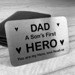 Dad Gift From Son First Hero Gift Personalised Wallet Card