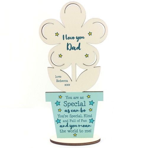 Dad Gifts For Birthday Fathers Day Wood Flower Dad Poem Daughter