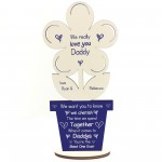 Novelty Daddy Gift Poem Wood Flower Personalised Birthday Gift