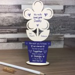 Novelty Daddy Gift Poem Wood Flower Personalised Birthday Gift