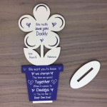 Novelty Daddy Gift Poem Wood Flower Personalised Birthday Gift