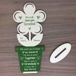 Novelty Grandad Gift Poem Wood Flower Personalised Birthday Gift