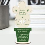 Novelty Grandad Gift Poem Wood Flower Personalised Birthday Gift