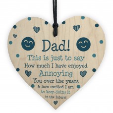 Funny Joke Dad Gift For Fathers Day Birthday Wood Heart