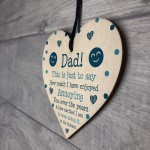 Funny Joke Dad Gift For Fathers Day Birthday Wood Heart
