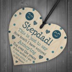 Funny Joke Step Dad Gift For Fathers Day Birthday Wood Heart