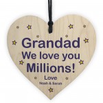 Gifts For Grandad Personalised Wood Heart Fathers Day Birthday
